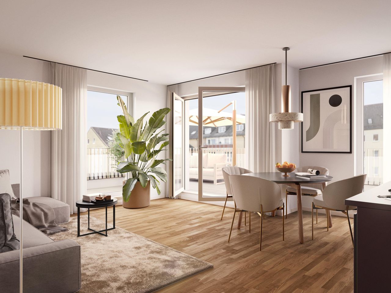 Beispiel Wohnbereich Dachterrassen-Wg.