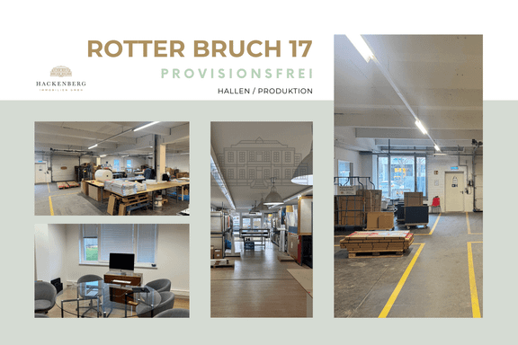 PROVISIONSFREI Unternehmensstandort: Produktions- und Lagerhallen mit eigenem Büro in perfekter Lage