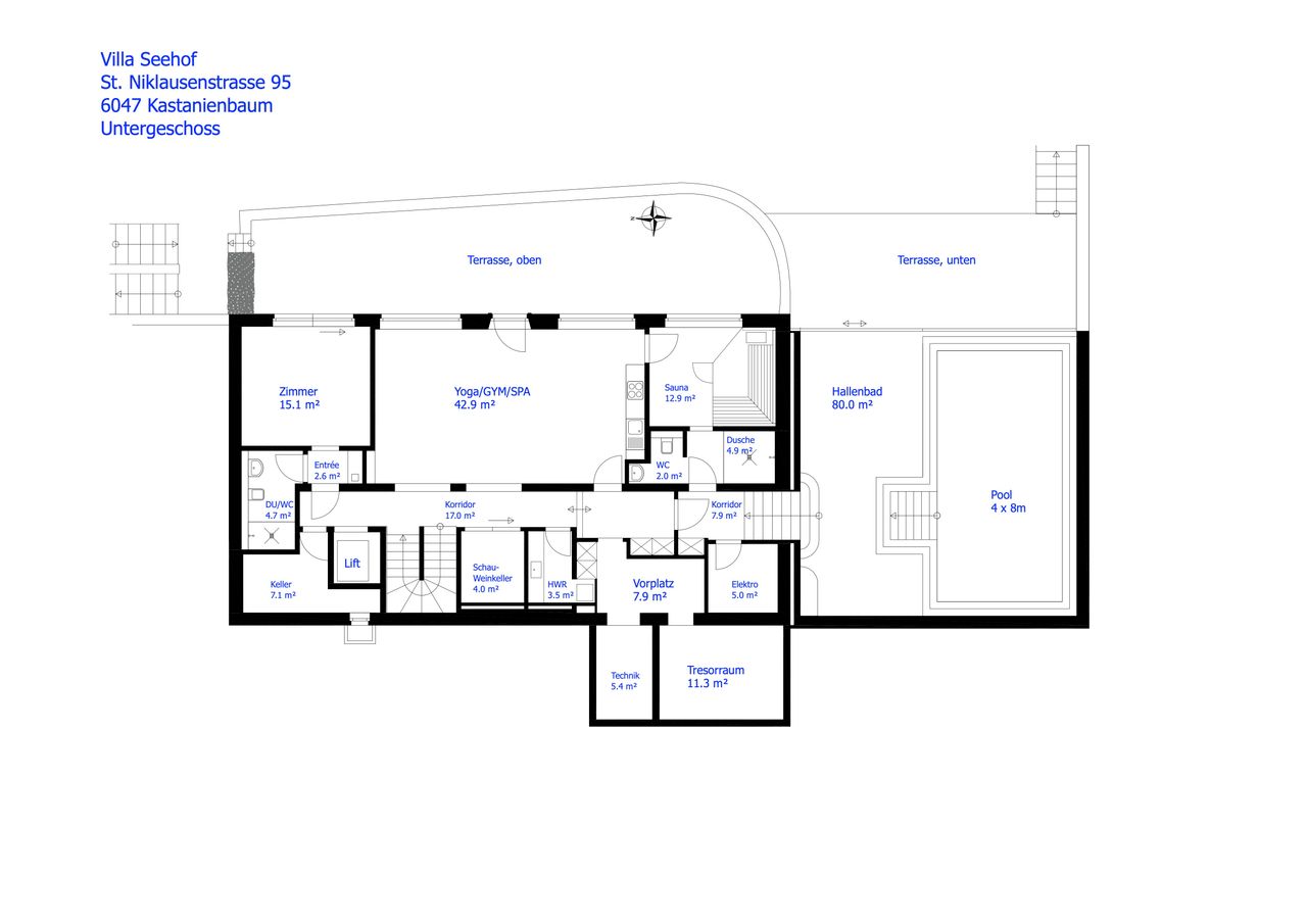 Villa Seehof - Grundriss UG