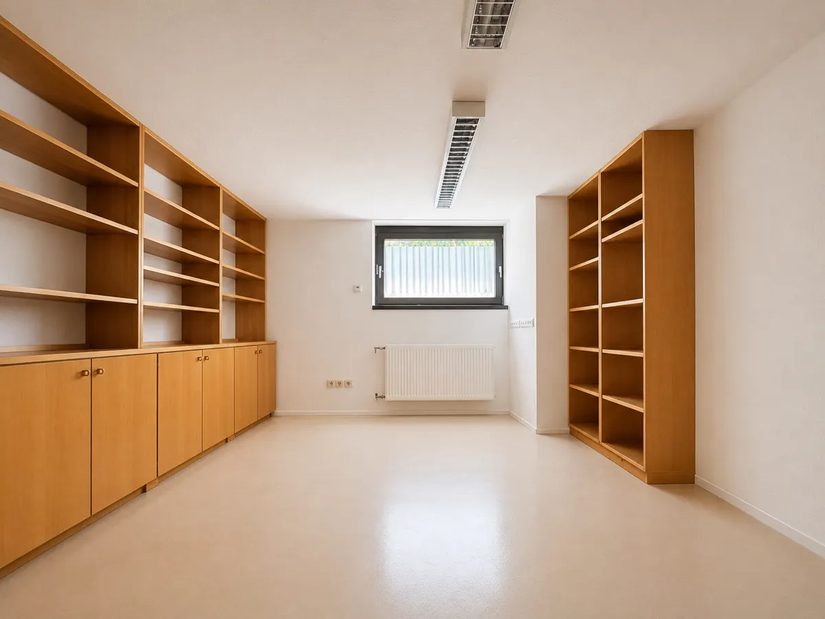 Das Büro mit Mobiliar vom Tischler