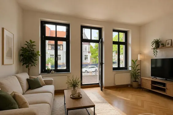 28024 HomeCompany Dresden Möbliert/Furnished 2-Zimmer Apartment  im Herzen der Radeberger Vorstadt mit 2 Balkonen max. 2 Personen