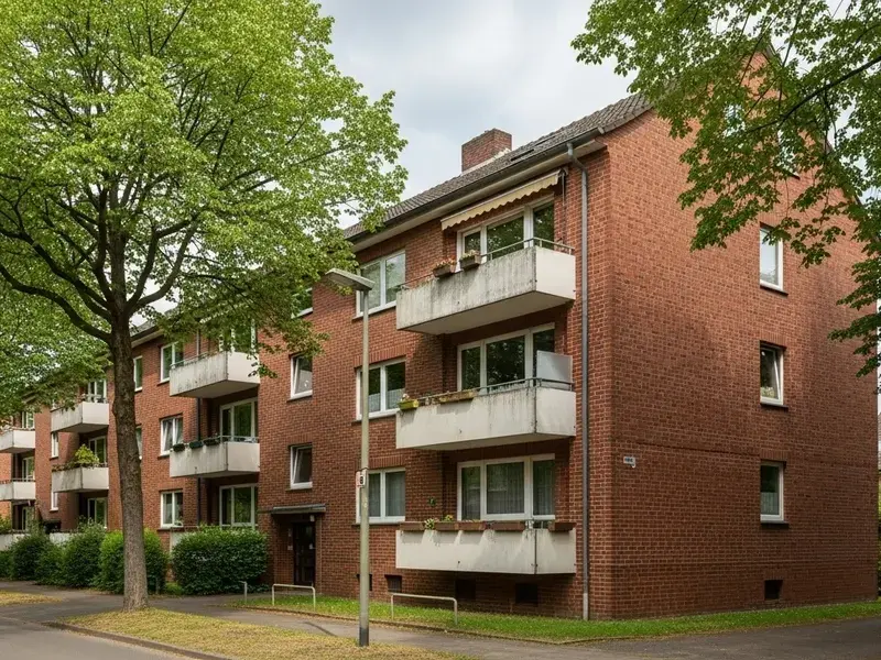 Mehrfamilienhaus mit Balkonen (KI-Visualisierung)