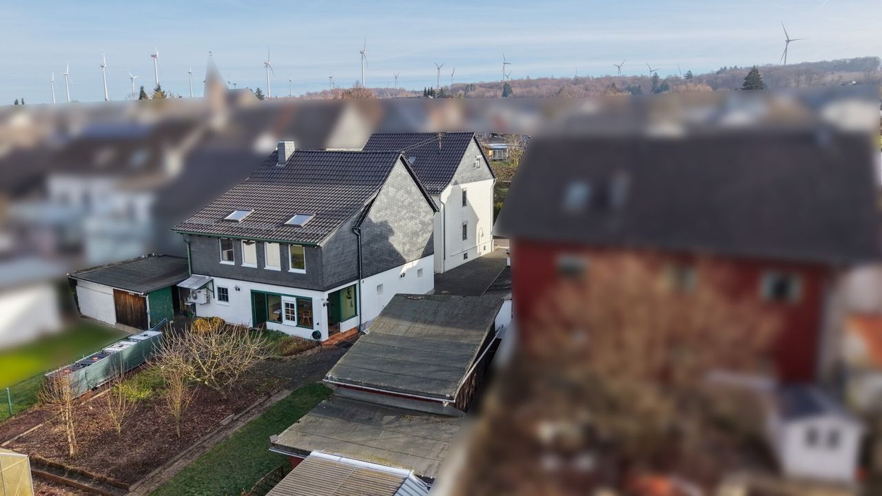 Seitenansicht der Gebäude