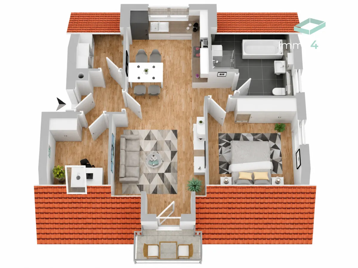 Dachgeschosswohnung mit Balkon