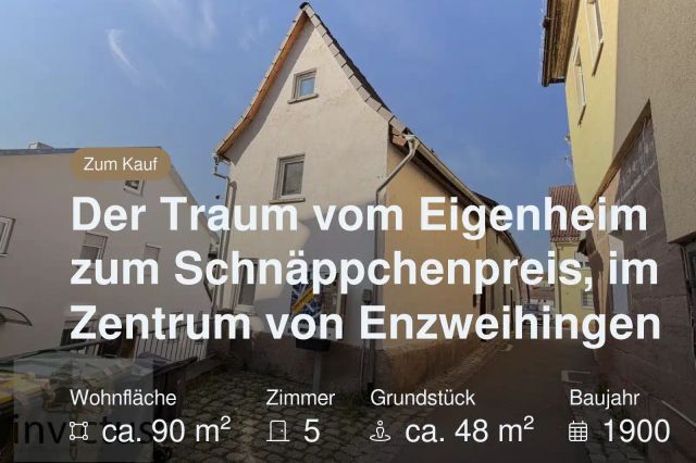 Neu im Angebot: Der Traum vom Eigenheim zum Schnäppchenpreis, im Zentrum von Enzweihingen