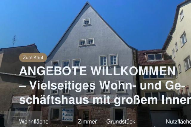 Neu im Angebot: ANGEBOTE WILLKOMMEN – Vielseitiges Wohn- und Geschäftshaus mit großem Innenhof