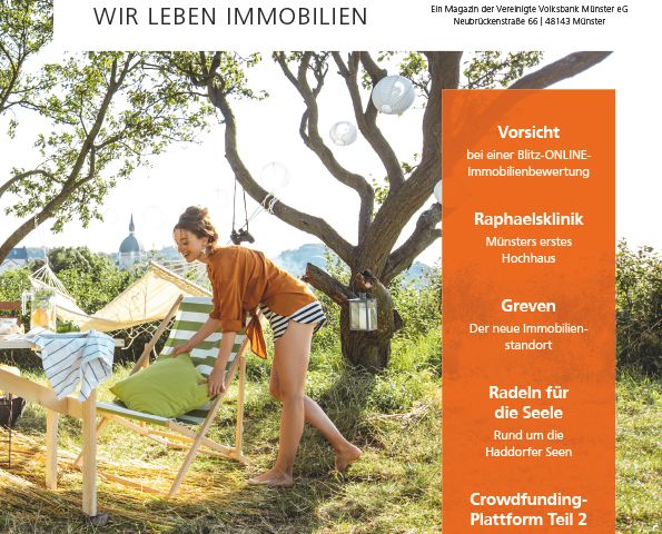 Cover der VITA, Ausgabe 06/20 - Das Magazin der Volksbank Immobilien Münsterland