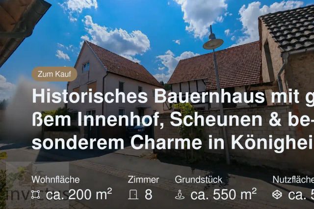 Neu im Angebot: Historisches Bauernhaus mit großem Innenhof, Scheunen & besonderem Charme in Königheim