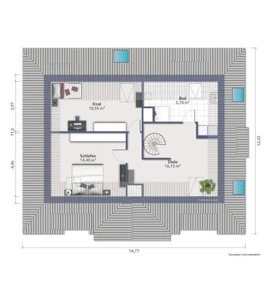 Grundriss Spitzboden