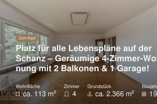 Nicht mehr verfügbar: Platz für alle Lebenspläne auf der Schanz – Geräumige 4-Zimmer-Wohnung mit 2 Balkonen & 1 Garage!