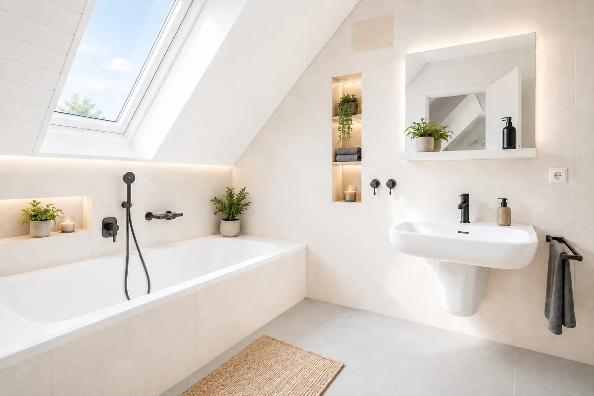Badezimmer Dachgeschoss KI