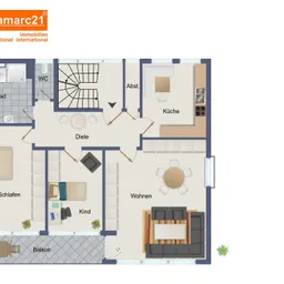 Helle Eigentumswohnung mit Südbalkon