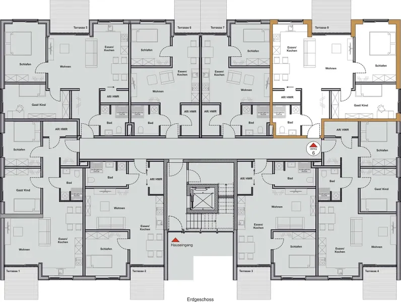 Grundriss Wohnung Nr. 6