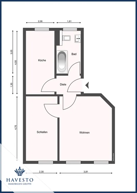 Moderne Traumwohnung mit Design-Einbauküche, Badewanne & großen Fensterflächen – perfekt für Singles - Foto 4