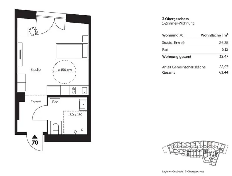 Wohnung 70 Grundriss