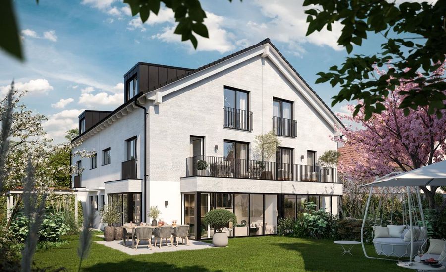 Vier Mittelpunkte. Vier Stadthäuser im grünen Baierbrunn.